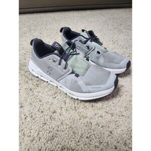 On Cloud Sky Kids Y5 Running Shoes Grey Mint Green Slip On Elastic Lace Sneaker